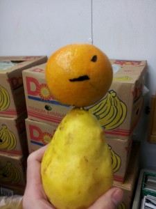 And this is a fruit man that Chimp made, it has taken him since October, he said...